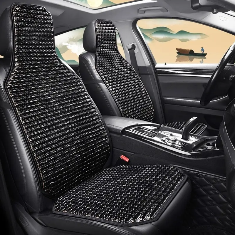 Husa Premium pentru scaun auto cu bile de masaj din lemn, dimensiune 122 x 42 cm, culoare Negru FAVLine Selection Reducere de preț