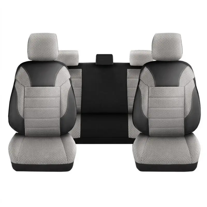 Set huse scaune auto DeluxeBoss 11 piese, negru-bej, bancheta fractionata Ofertă de sezon