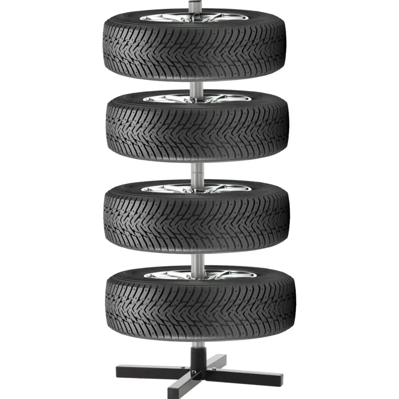 Comandă acum Suport depozitare anvelope 4 roti din metal, 100 kg, negru, 45x45x105 cm