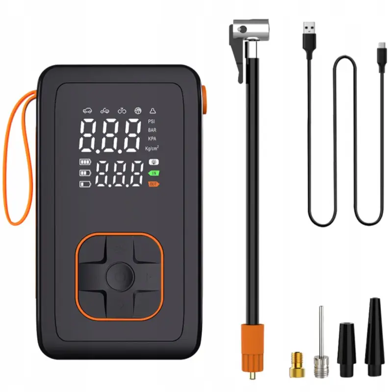 Ultima șansă Compresor portabil pentru anvelope auto 12V, 3600 mAh, LED si powerbank
