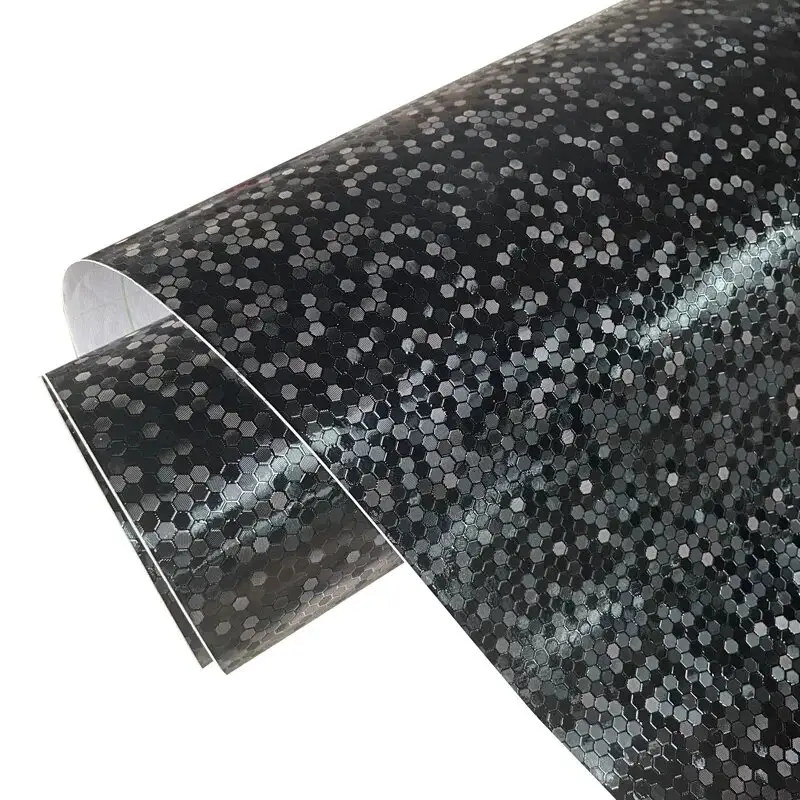 Folie auto decorativa Premium Honeycomb Black, model hexagonal 3D, autoadeziva, rezistenta UV, dimensiune 150 x 100cm FAVLine Selection Plată securizată