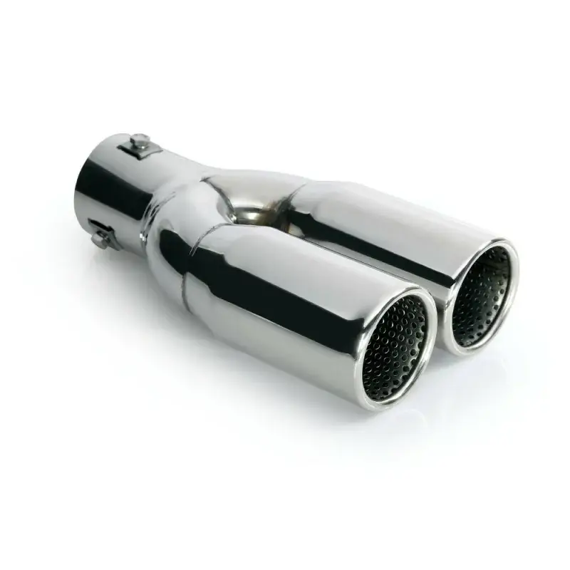Ofertă de sezon Ornament tobă eșapament dublu TS-26 din inox lustruit, Ø34-46 mm