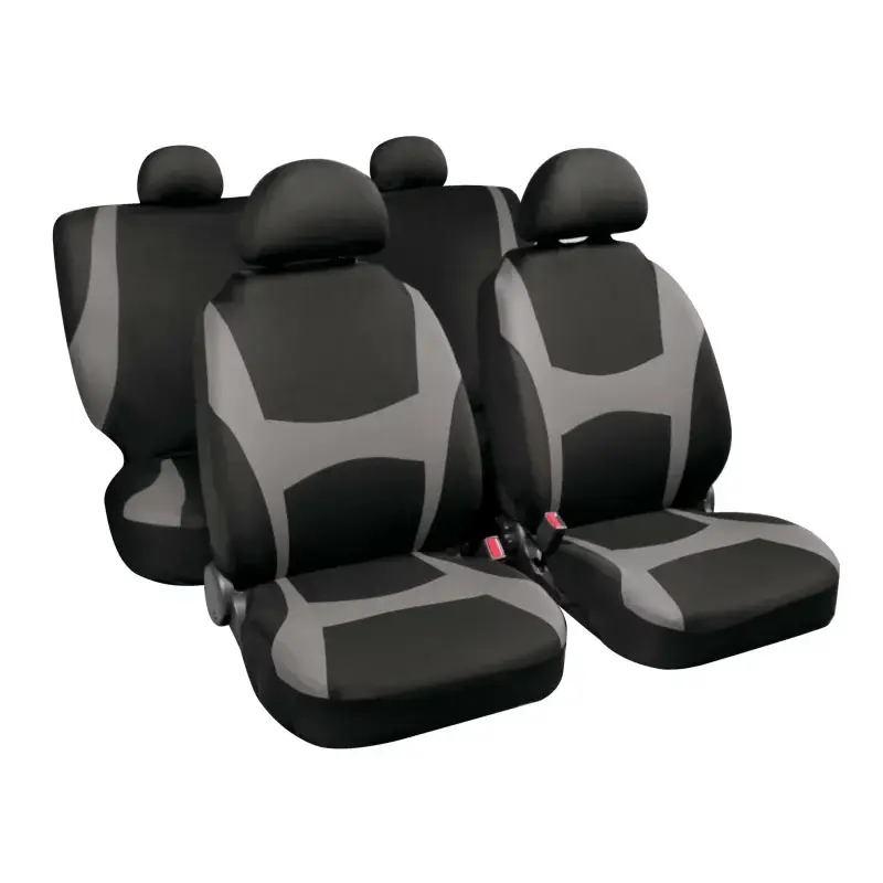 Cumpărături sigure Huse scaun auto Capri stretch-fit, set 8 piese, negru/gri