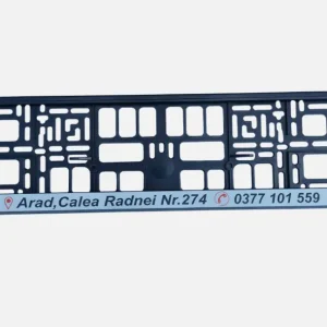 Suport număr înmatriculare personalizat RapidAuto 52x11 cm, Arad Plată sigură