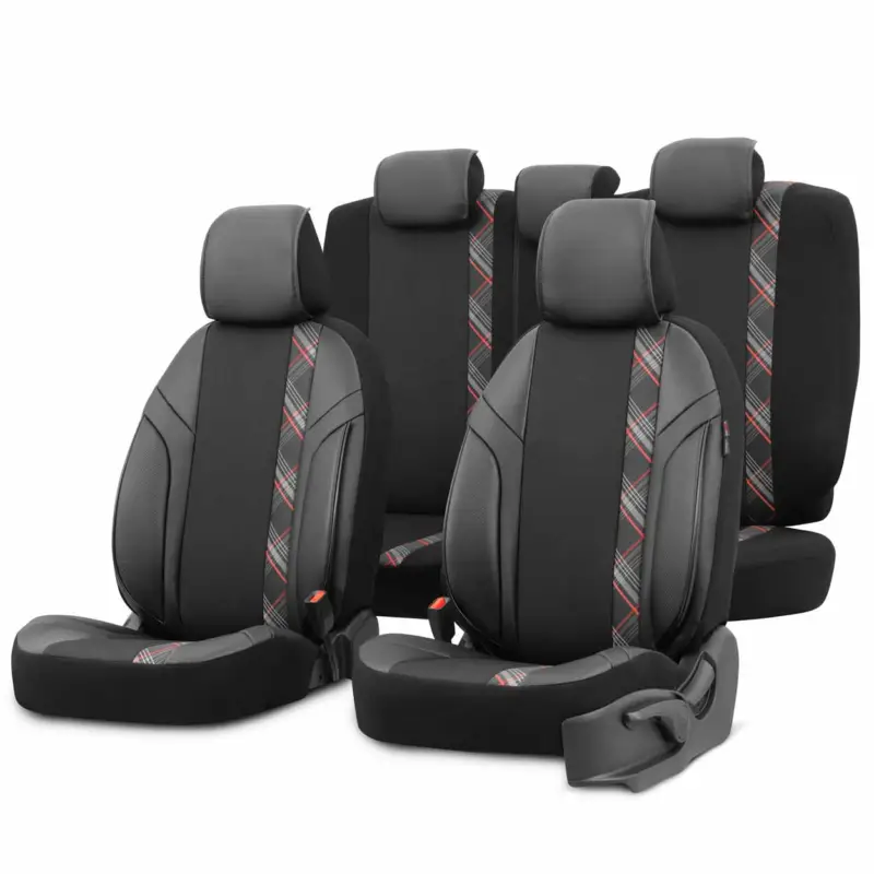 Set huse scaune auto universale premium OTOM Horizon rosu, fractionate Preț redus