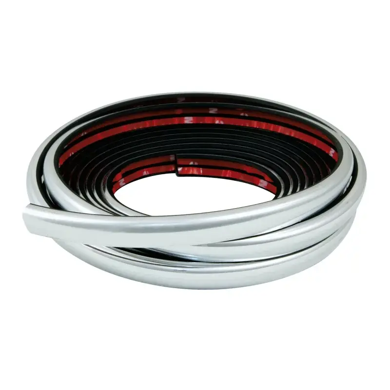 Livrare rapidă Bandă ornament crom adezivă profil L flexibilă, 5 m x 15 mm auto