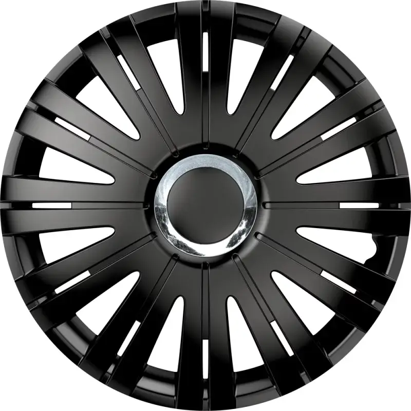 Set 4 capace roti auto Cridem Active RC 15 inch, negru/crom Reducere extra