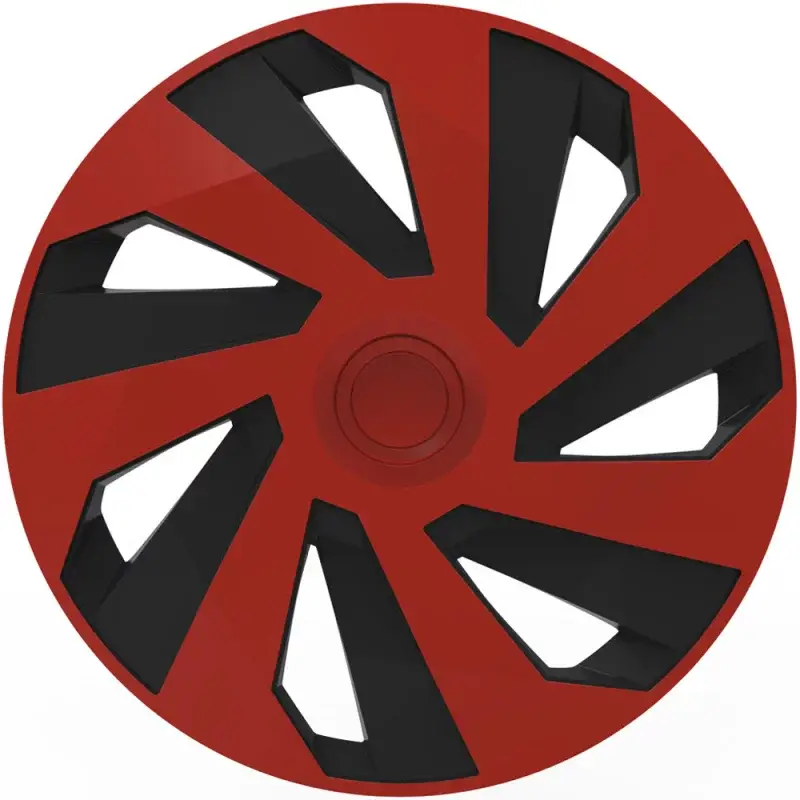 Set 4 capace roti auto Cridem Vector 16 inch, rosu/negru, ABS Livrare expres
