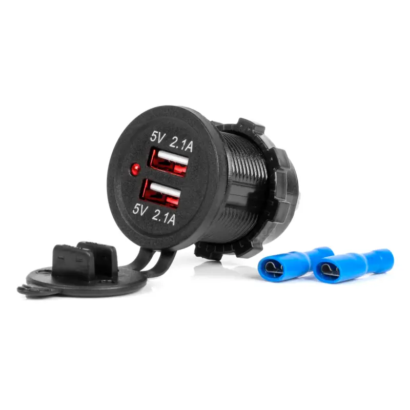 Expediere rapidă Incarcator auto USB dublu 12/24V rezistent la apa, AMIO