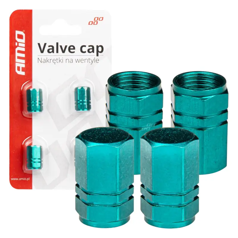 Ieftin Set 4 capace ventil din aluminiu verde pentru masina, bicicleta si moto