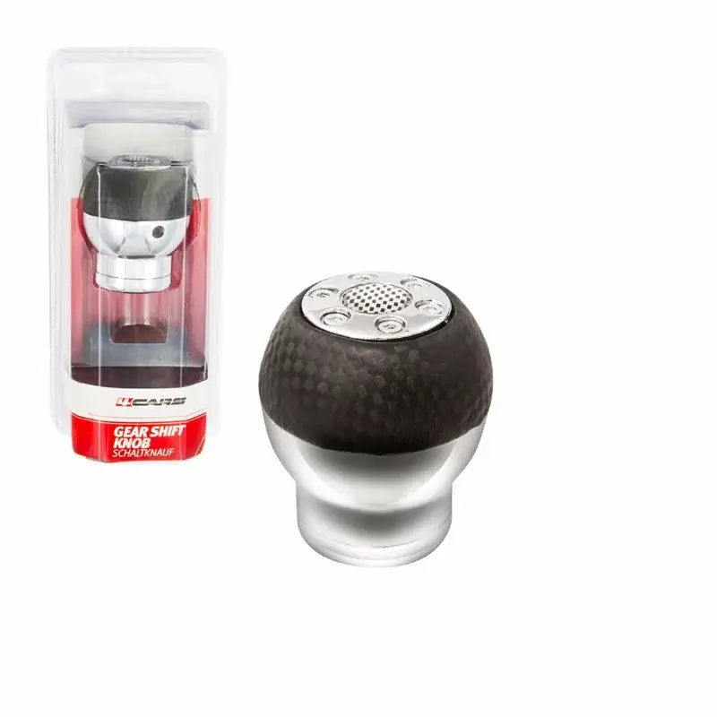 Mâner schimbător viteze universal rotund, aspect fibră carbon, 4Cars Reducere specială
