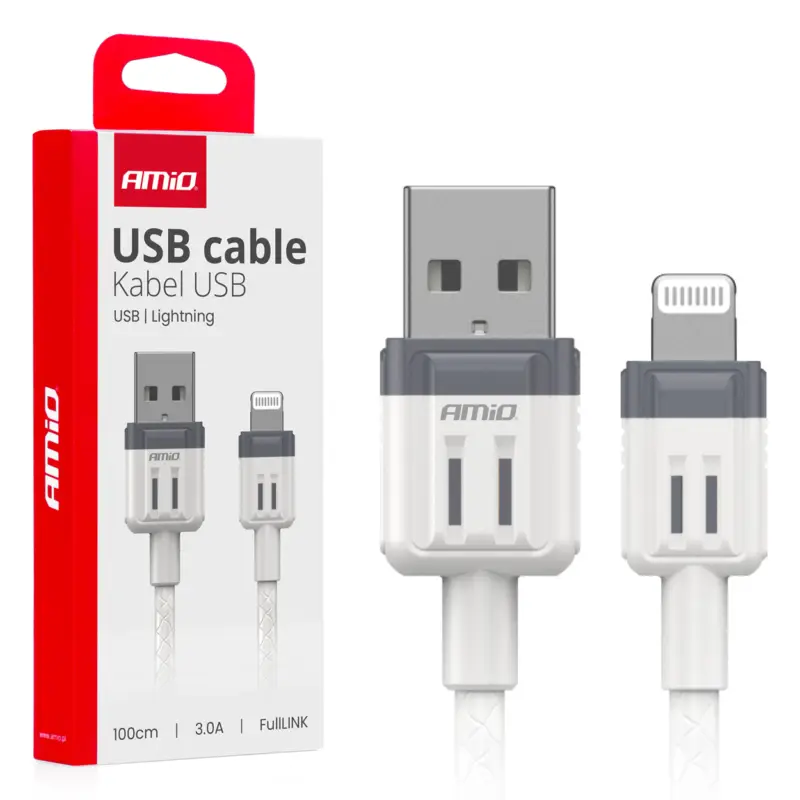 Cablu USB la Lightning AMiO FullLINK 3A, 100 cm, pentru Apple Retur ușor