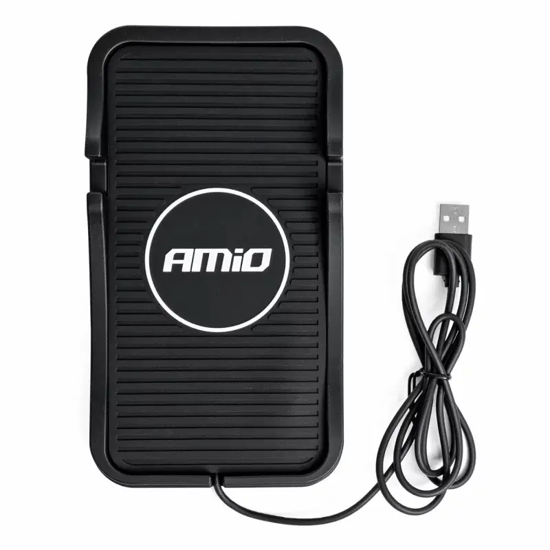 Vezi acum Suport telefon auto din silicon pentru bord cu incarcare wireless 15W Amio