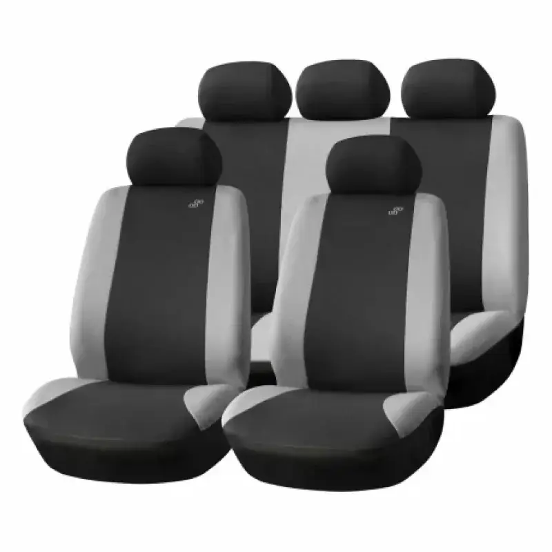 Transport gratuit Huse scaun universale auto Amio SC-04, set 9 piese, negru/gri
