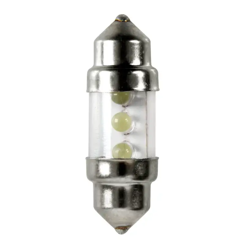 Bec LED sofit 12V 10x31mm cu 3 LED-uri, SV8.5-8, curcubeu, set 2 buc Popular