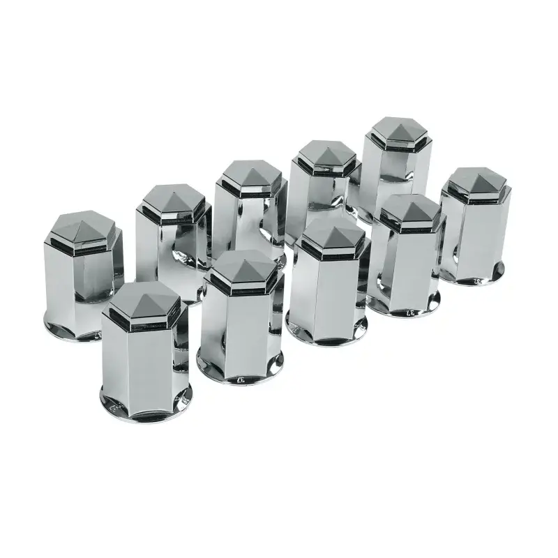Set 10 capace prezoane camion ABS 33 mm, crom, cap hexagonal cu gat lung Promoție