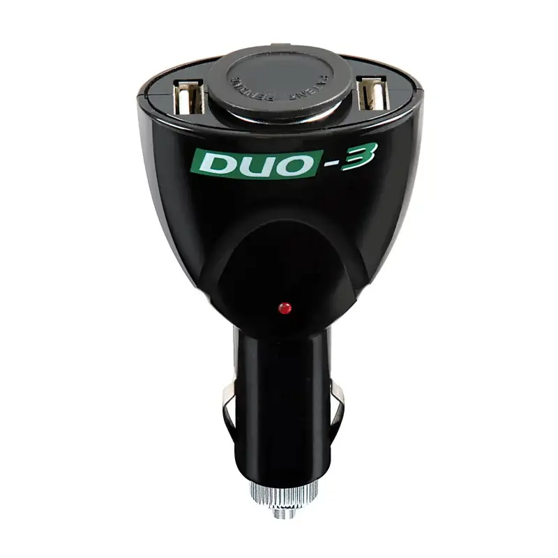 Priză triplă brichetă auto Duo-3 12V cu 2 porturi USB, Lampa Livrare rapidă