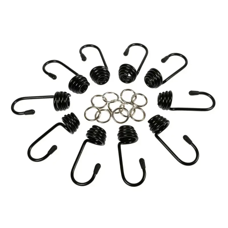 Set 10 carlige si cleme metalice pentru cordon cauciucat de 8 mm Lichidare de stoc