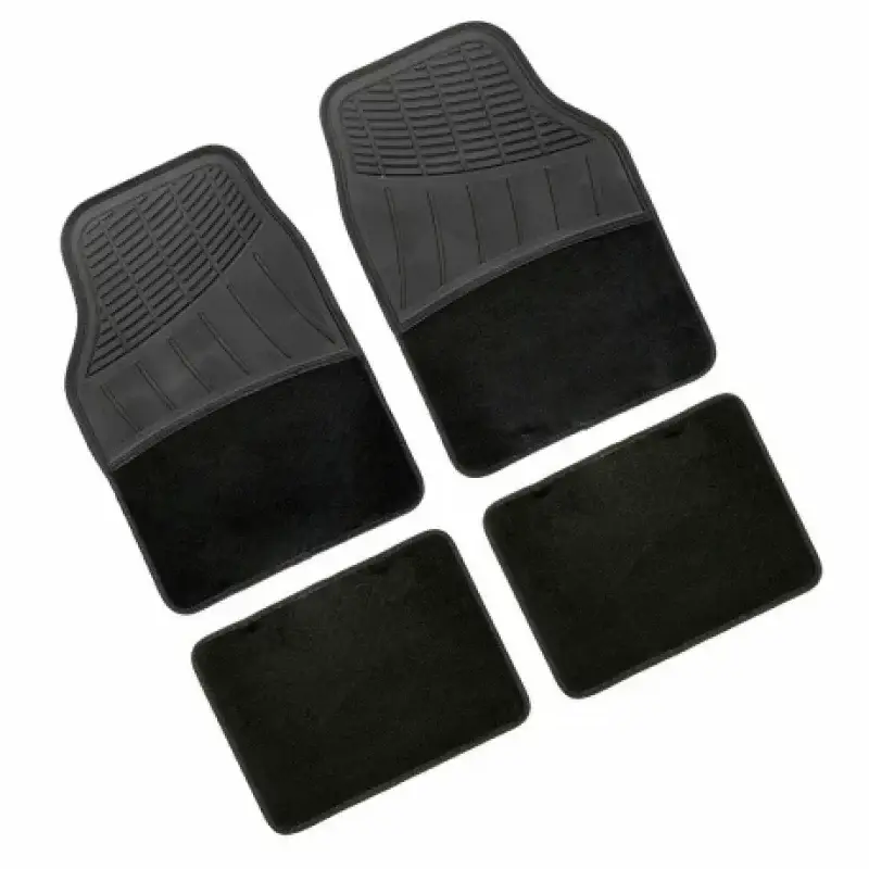Plată securizată Covorașe auto universale Fusion din PVC și mochetă, set 4 buc, negre