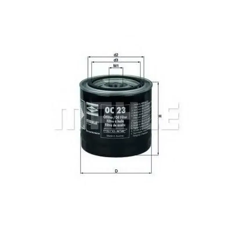 Filtru ulei Ford OC23 Mahle pentru motor 1587 cm3, cod SKU OC23 Reduceri