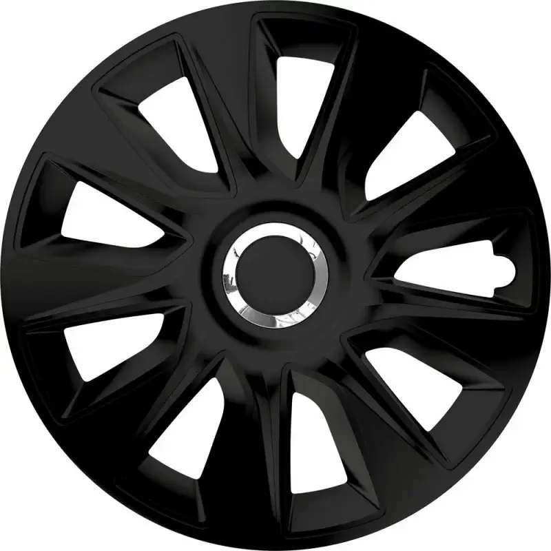 Set 4 capace roti auto Cridem Stratos 17 inch, negru/crom, ABS Plată sigură
