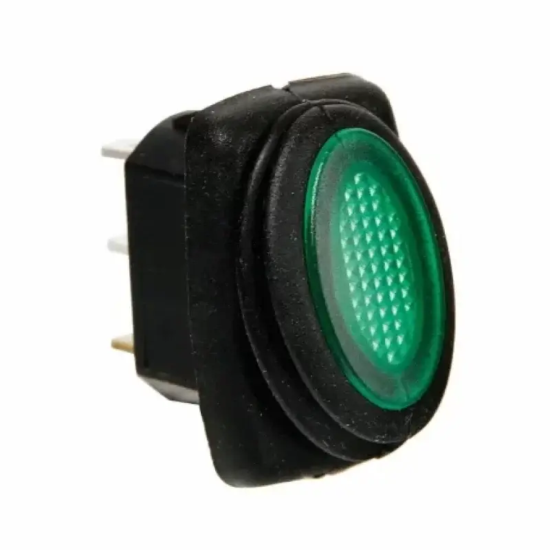 Intrerupator basculant impermeabil cu LED verde 12/24V, 10A, Micro Super ofertă