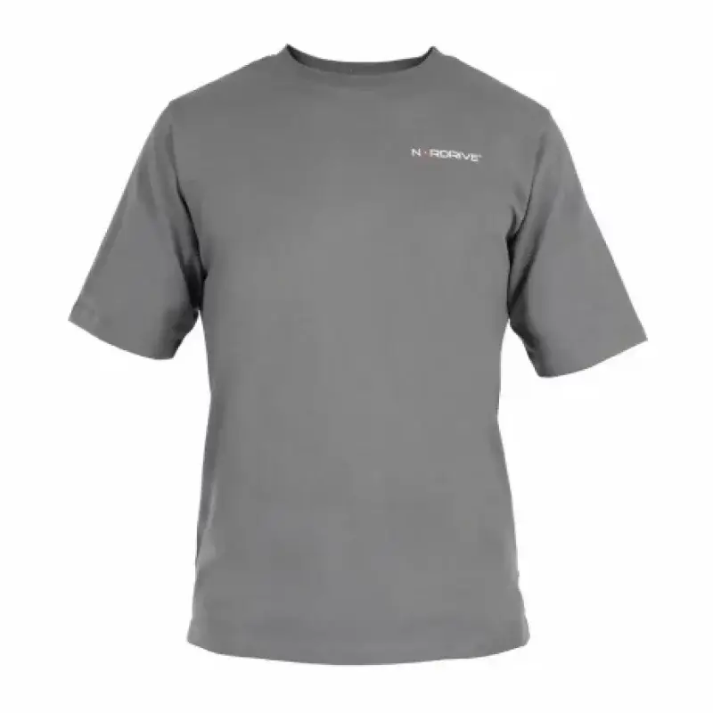 Transport gratuit Tricou Nordrive gri XXL din bumbac 100% cu logo imprimat