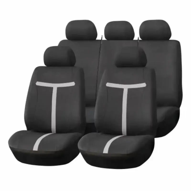 Plată securizată Huse scaun universale auto Amio SC-06, set 9 piese, negru/gri