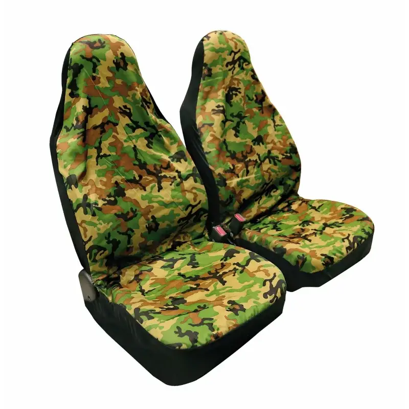 Retur gratuit Huse universale scaun față Camouflage din poliester, set 2 bucăți