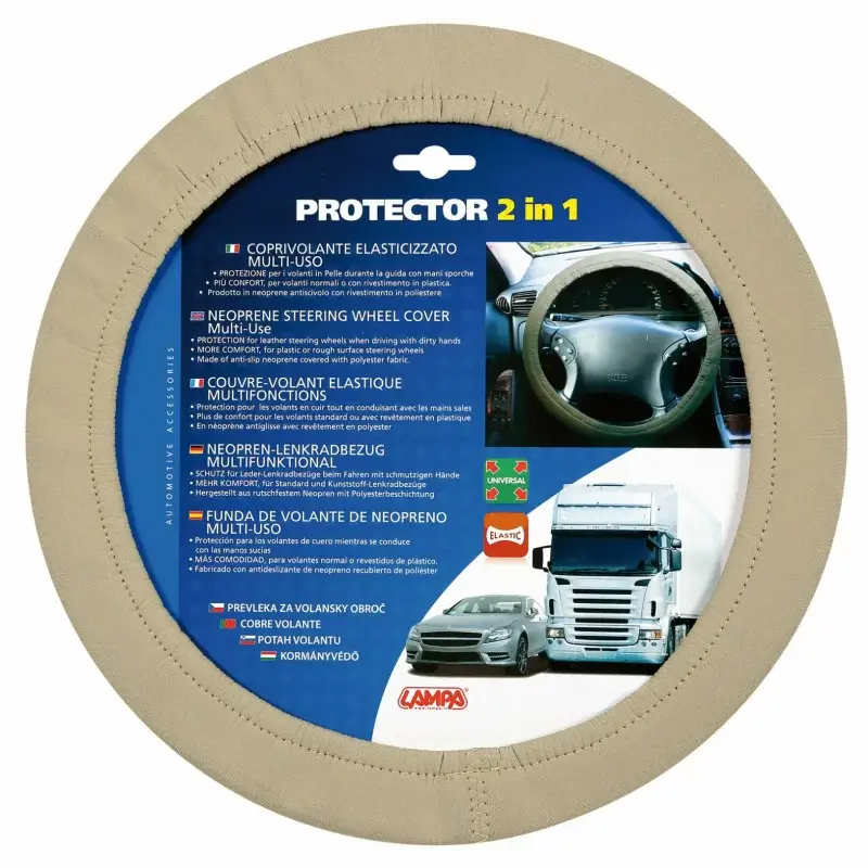 Husa volan elastica 2 in 1 bej universala, protectie si confort Cumpără online