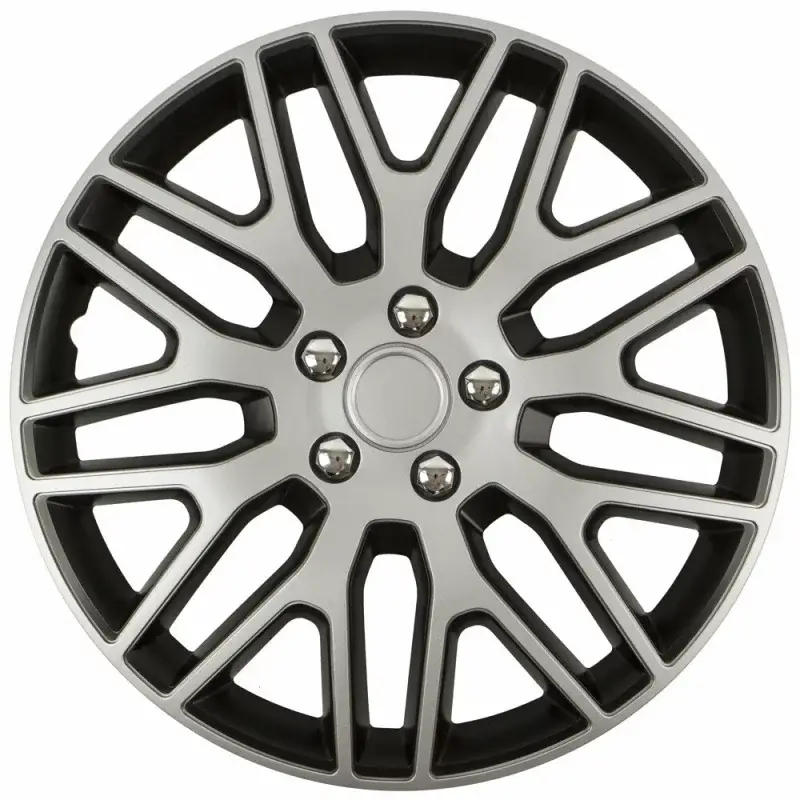 Cel mai vândut Set 4 capace roti auto Cridem Dakar 17 inch, argintiu-negru