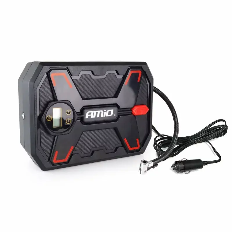 Expediere rapidă Compresor auto aer 12V cu manometru digital, lampa LED si accesorii