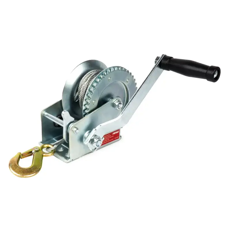 Troliu manual 450 kg cu cablu de 5 m si carlig de siguranta Amio Reducere specială