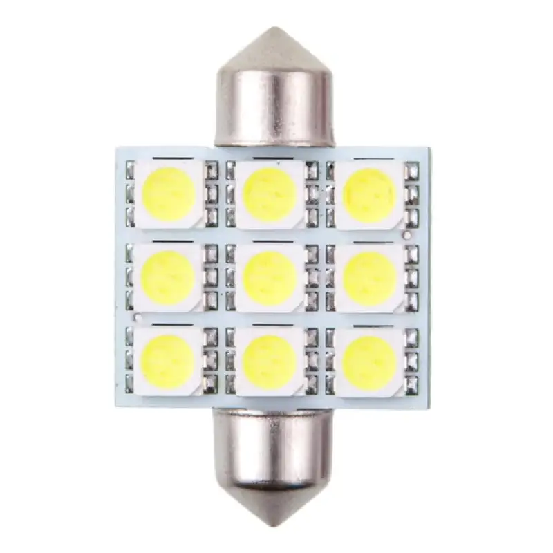 Bec LED sofit C5W 36 mm 12V cu 9 SMD, soclu SV8.5-8, alb, set 2 buc Livrare gratuită
