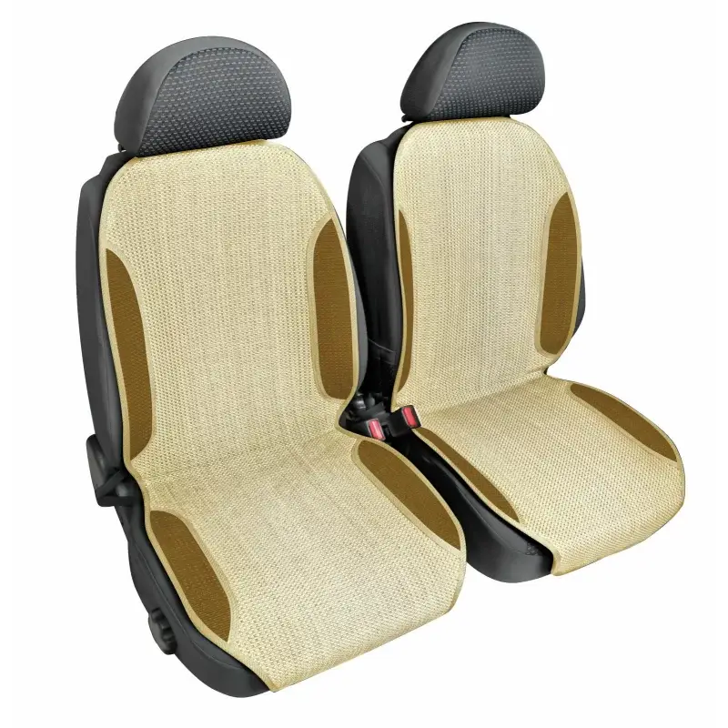 Livrare rapidă Huse scaun fata bej din fibra naturala, universale, set 2 buc