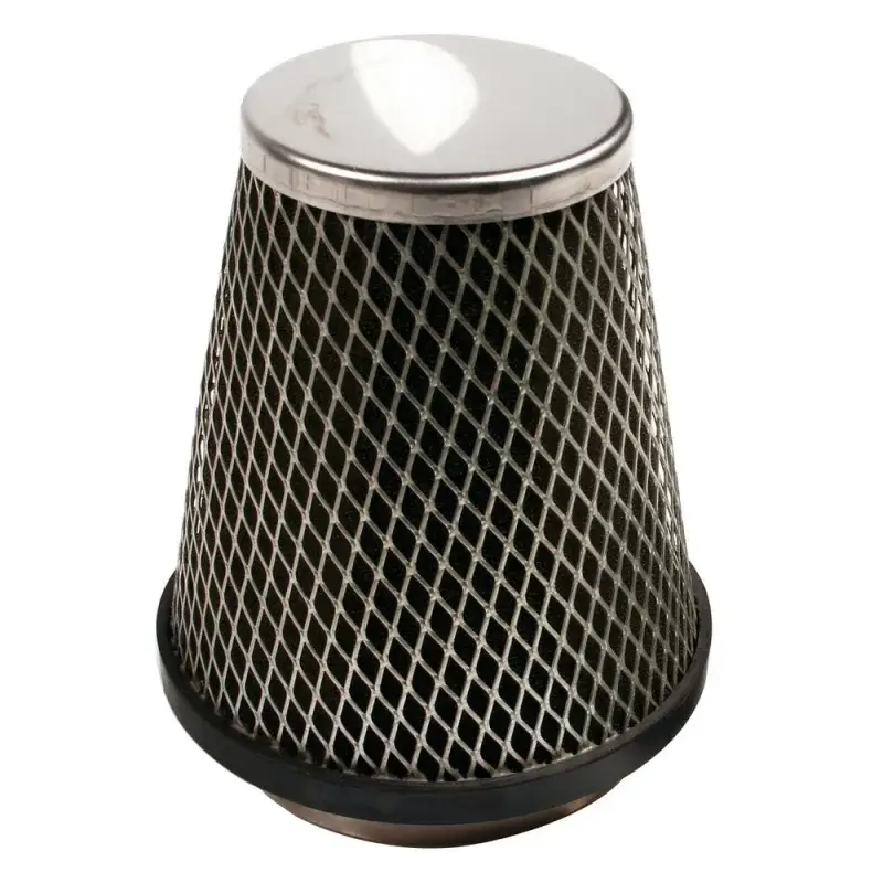 Filtru aer sport conic universal AF-1 din burete, negru/crom Chilipir