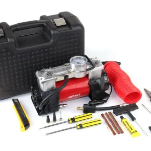 Compresor auto 12V Amio, 2 cilindri, 150 PSI, 60 L/min, furtun 5 m Livrare expres