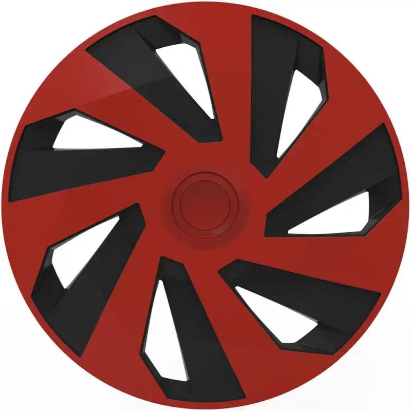 Set 4 capace roti auto Cridem Vector 14 inch rosu/negru, ABS rezistent Livrare expres