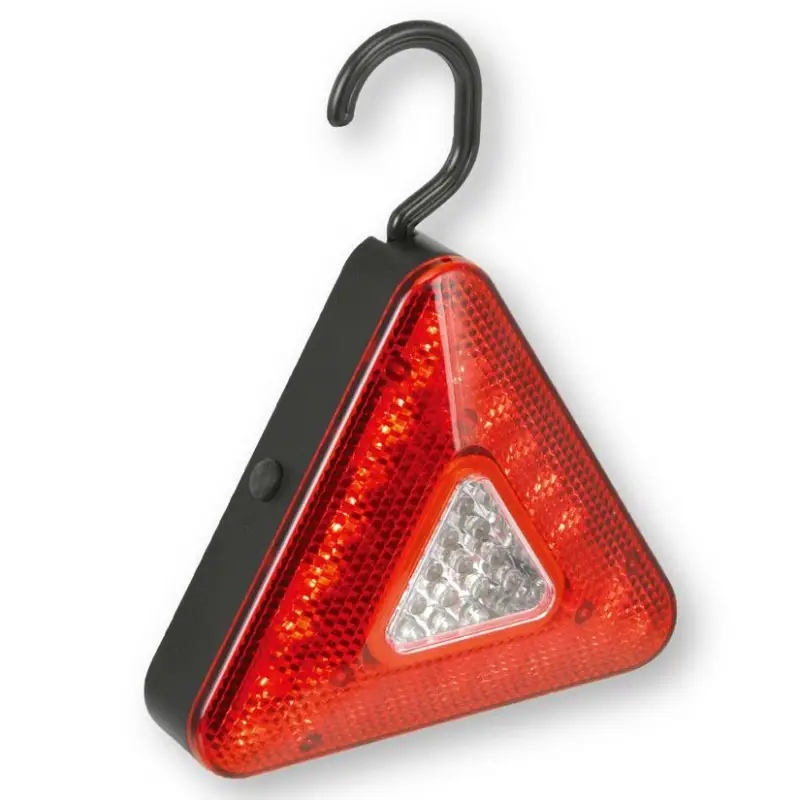 Lichidare de stoc Triunghi de avertizare LED Amio cu lanterna, 39 LED-uri, magnetic