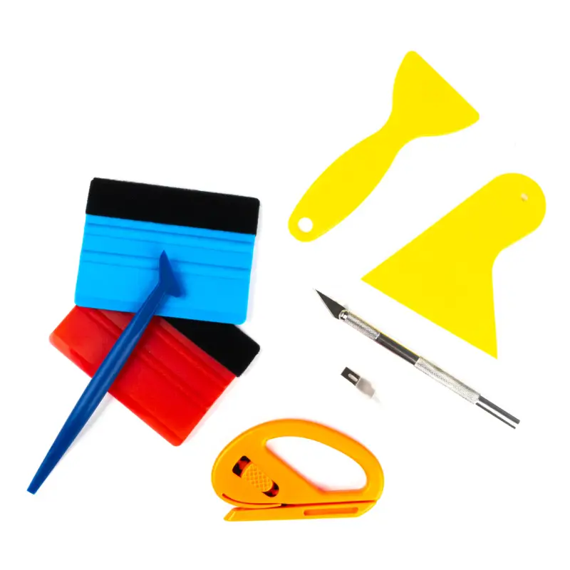 Kit profesional pentru aplicare folie auto, set 8 piese, AMIO Discount