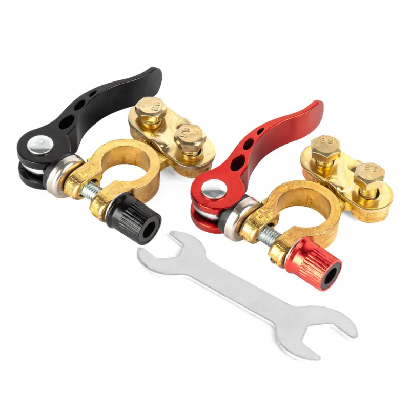 Set borne baterie auto cu decuplare rapidă, universale, din alamă, AMIO Calitate înaltă