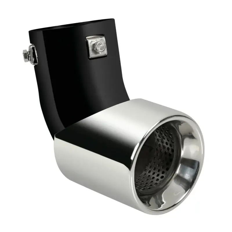 Ornament tobă eșapament curbat TS-68 din inox lustruit, sunet sport, Ø40-62 mm Livrare expres