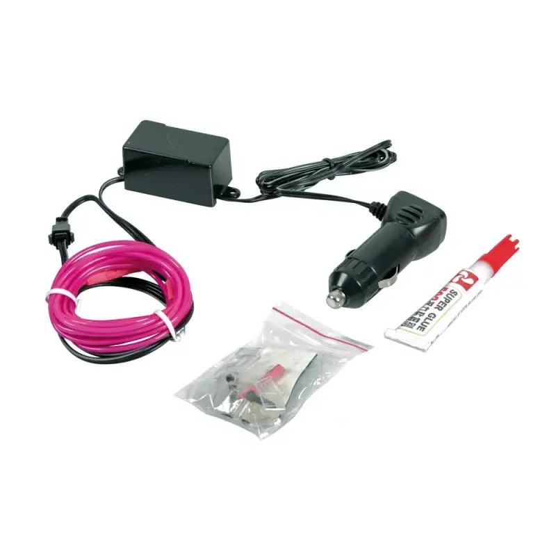 Fir luminos auto EL 12V violet, 100 cm, cu adeziv pentru interior si exterior Premium