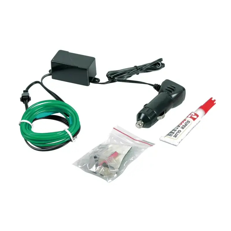 Fir luminos EL 12V verde 100 cm cu adeziv pentru interior si exterior auto Plată securizată
