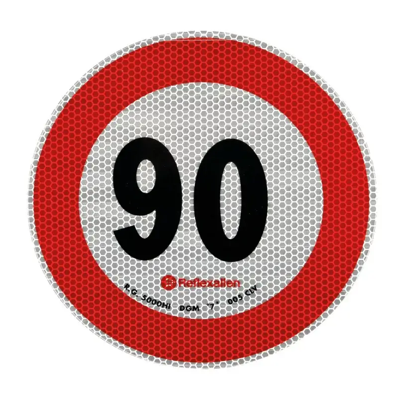 Autocolant limitator de viteză 90 km/h reflectorizant, clasa 2, Ø20 cm Noutate