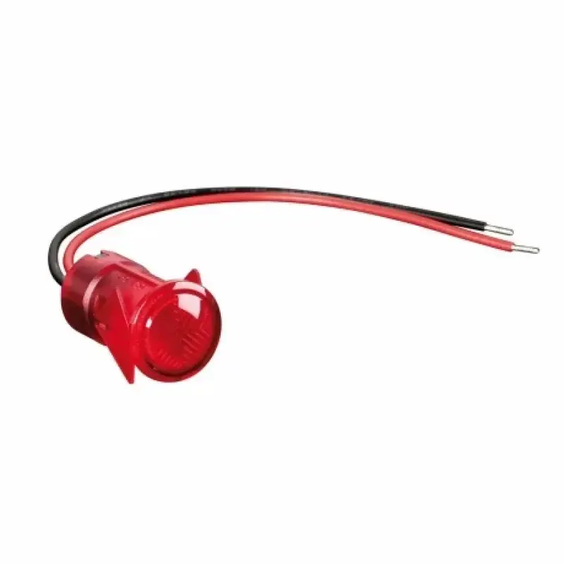 Indicator luminos LED roșu 12/24V, 20A, montaj panou Ø14 mm Expediere rapidă