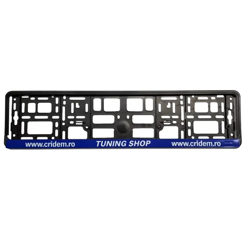 Promoție Set 2 suporturi număr înmatriculare Tuning Shop, albastru, 13x52 cm