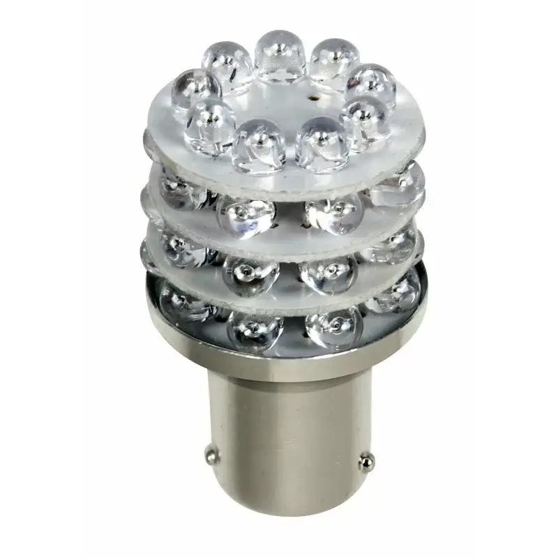 Bec LED auto P21/5W BAY15d 12V rosu pentru pozitie si frana, 36 LED Noutate