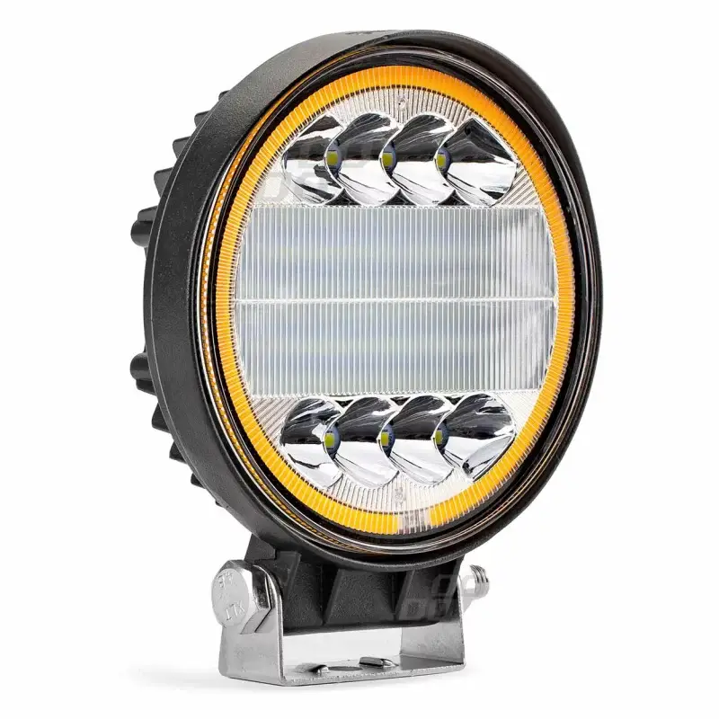 Cel mai vândut Proiector LED rotund din metal cu Angel Eyes, 2 functii, 9-36V, Amio