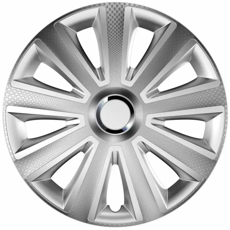 Cel mai bun preț Set 4 capace roti auto Cridem Aviator Carbon 15 inch, argintiu/crom